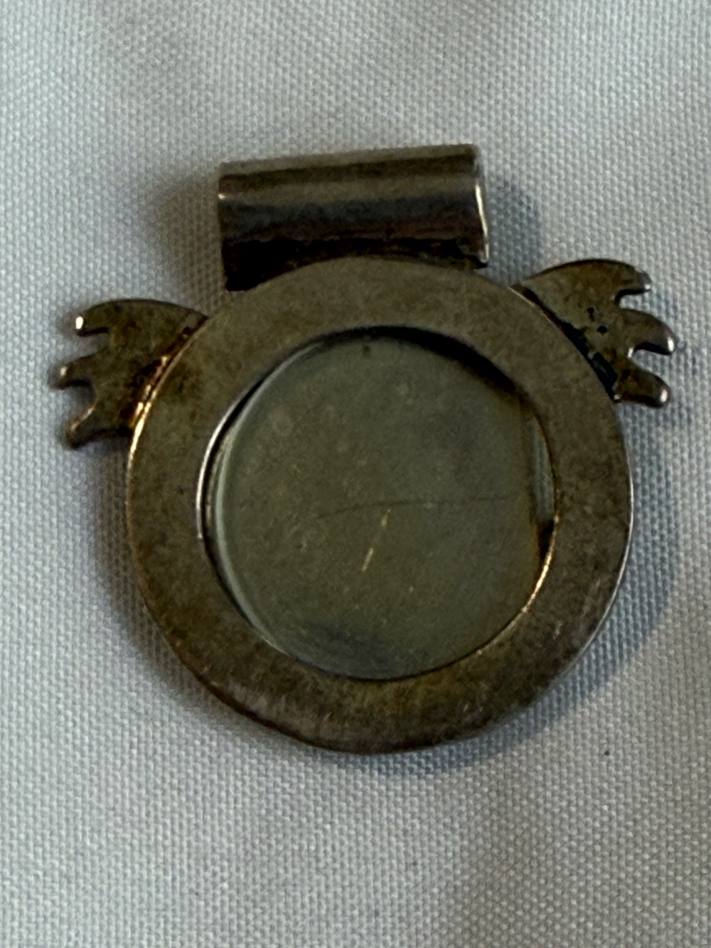 Charm for pic to be inserted angel wings silver colored
